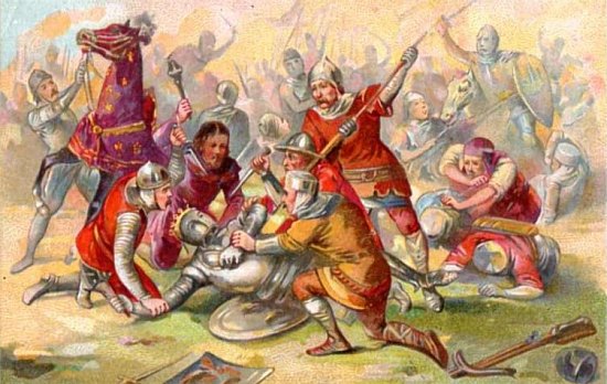 Victoire de Philippe Auguste sur Jean sans Terre lors de la bataille de Bouvines