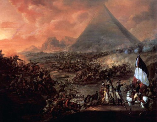 Bataille des Pyramides. Peinture de Watteau