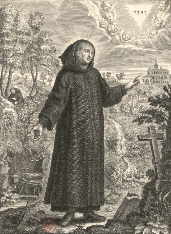 Bernard de Clairvaux. Gravure de Cornelis Vermeulen (1644-1708)