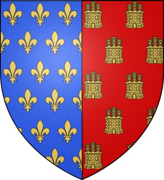 Blason d'Alphonse, comte de Poitiers et de Toulouse, fils de Louis VIII le Lion et de Blanche de Castille (XIIIe siècle)