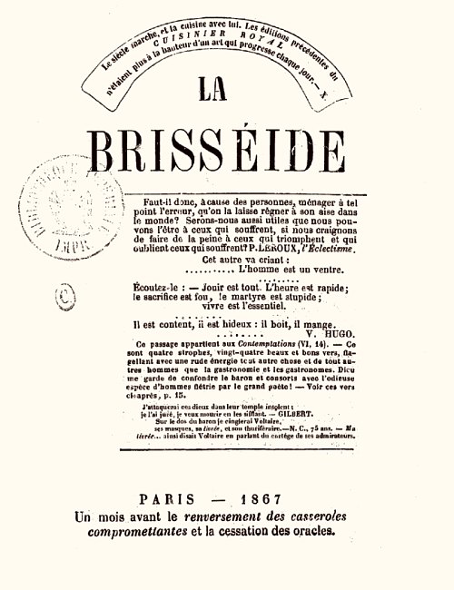 La Brisséide, boutades iambico-philantropico-gastronomico-copronymiques