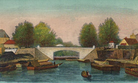 Le Bassin du Canal de Berry au XIXe siècle, d'après une gravure du temps