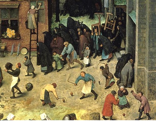 Détail du Combat entre Carême et Carnaval, peinture de Pieter Brueghel le Vieux (1528-1569)