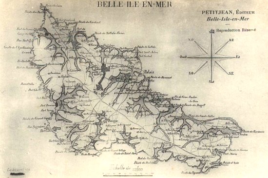 Ancienne carte de Belle-Ile-en-Mer