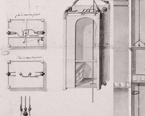 Plans de la chaise volante du Château de Versailles