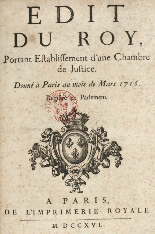 Édit établissant la Chambre de justice Édit établissant la Chambre de justice