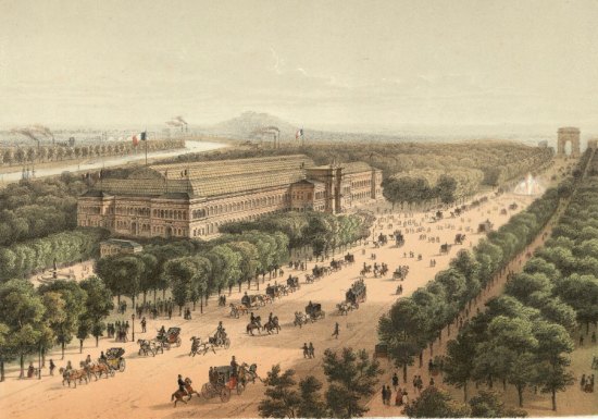Vue du Palais de l'Industrie aux Champs-Élysées en 1855, par Léon-Auguste Asselineau