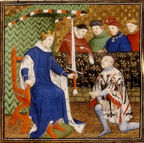 Charles V remet l'épée de connétable à Du Guesclin