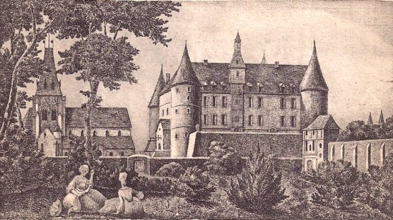 Vue ancienne du château de Picquigny, côté septentrional