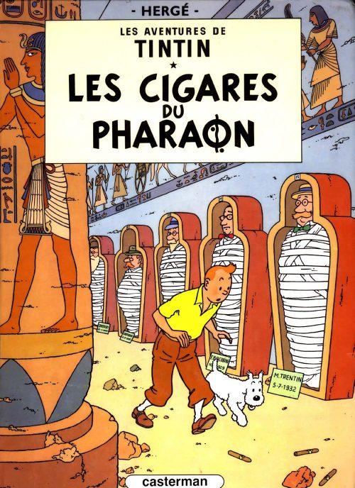 Couverture du quatrième album des Aventures de Tintin : Les Cigares du Pharaon