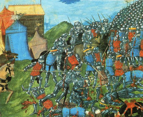 Clovis tuant le roi Alaric lors de la bataille de Vouillé (Vienne)