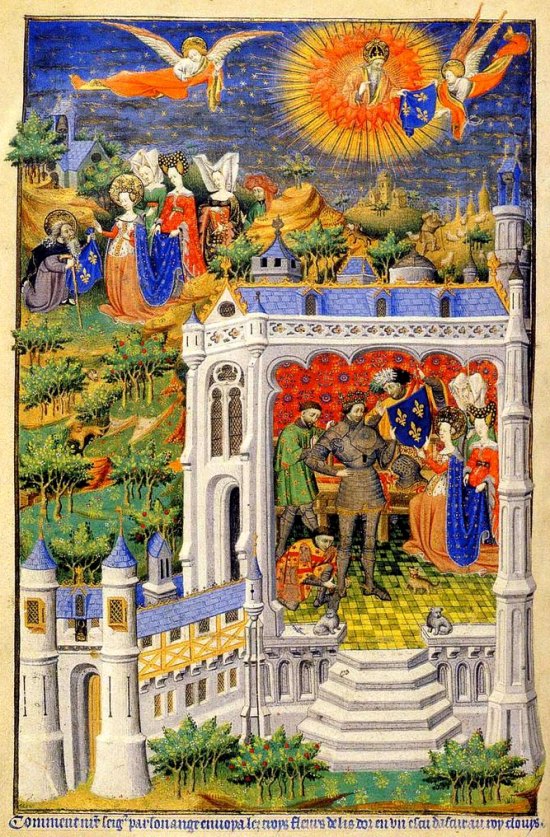 Clovis recevant la fleur de lys de son épouse Clotilde