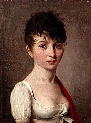 Mme Arnault de Gorse avec une coiffure à la Titus. Peinture de Louis-Leopold Boilly