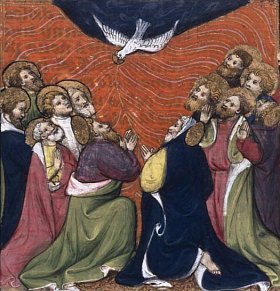 Pentecôte. Extrait de la Bible historiale (XIVe siècle)