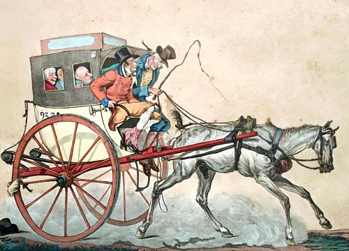 Route de Saint-Cloud. Dessin de Carle Vernet (1820)