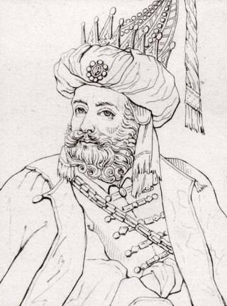 Aurangzeb, empereur des Moghols sous le nom d'Âlamgir Ier de 1658 à 1707