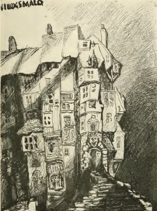 Vieux Saint-Malo. Dessin de Victor Hugo