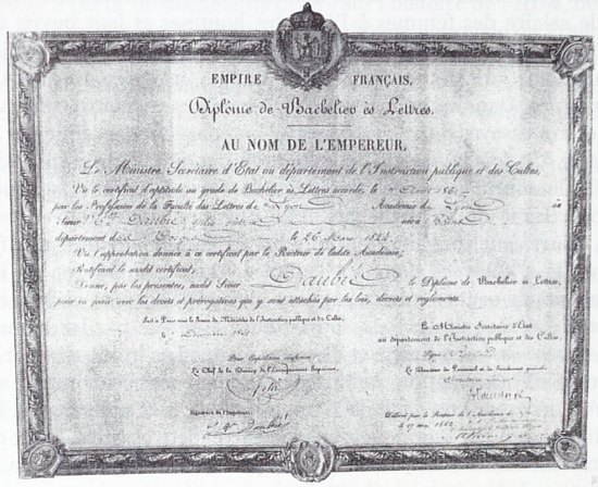 Diplôme de bachelier de Julie-Victoire Daubié