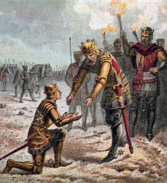 Édouard III remerciant son fils