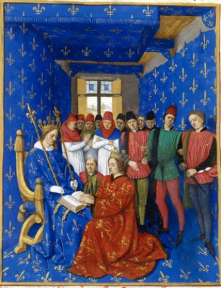 Hommage du roi d'Angleterre Edouard Ier au roi de France Philippe IV le Bel en 1286