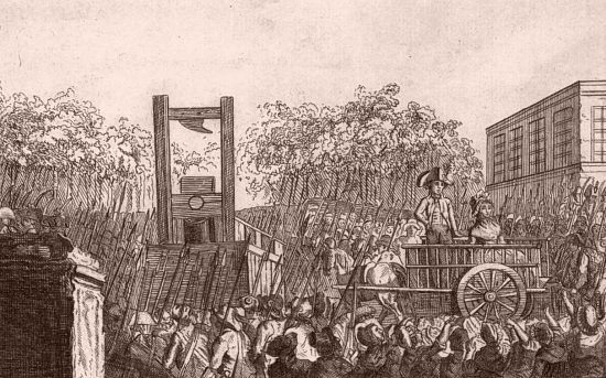 Charlotte Corday allant au supplice. Estampe de 1793