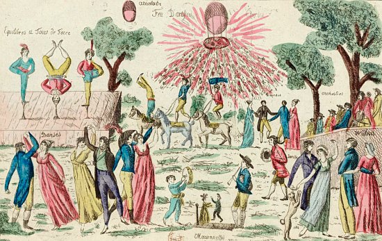 Fête aux Champs-Élysées, au XIXe siècle