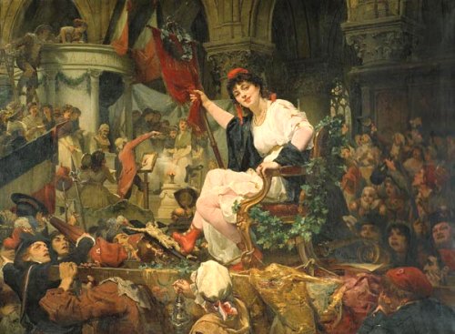 La fête de la Raison dans Notre-Dame de Paris le 10 novembre 1793, par Charles-Louis Müller