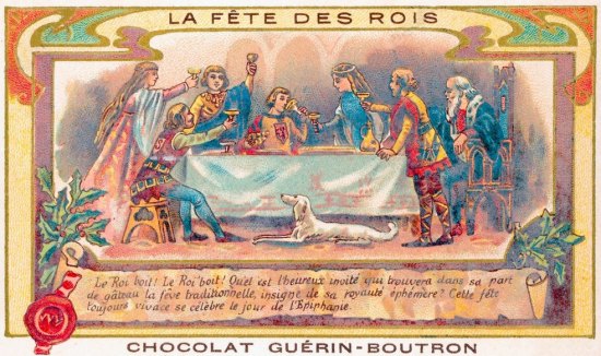 La fête des Rois. Chromolithographie de la fin du XIXe siècle