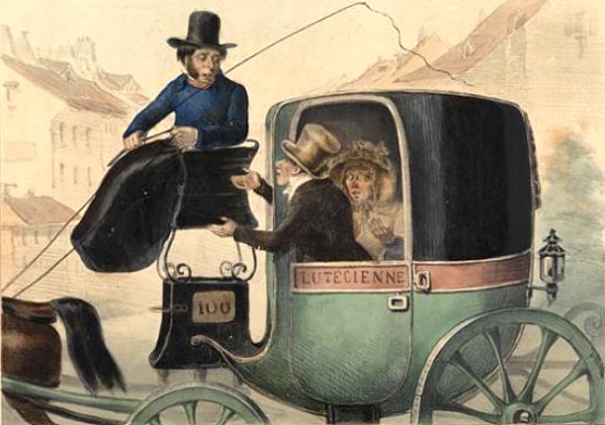 Fiacre et son cocher au XIXe siècle