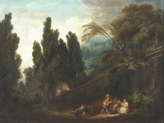 Le jeu de la palette. Peinture de Fragonard