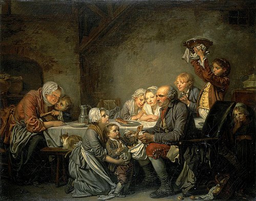 Le Gâteau des Rois. Peinture de Jean-Baptiste Greuze, 1774