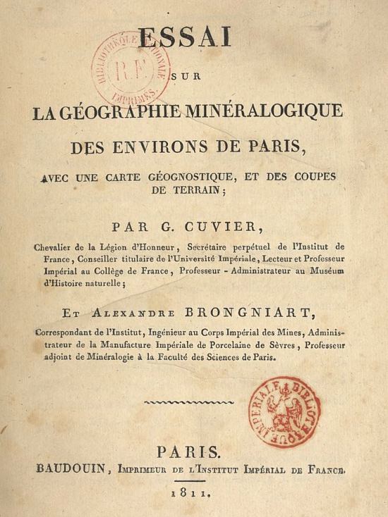 Géographie minéralogique des environs de Paris, par Georges Cuvier et Alexandre Brongniart