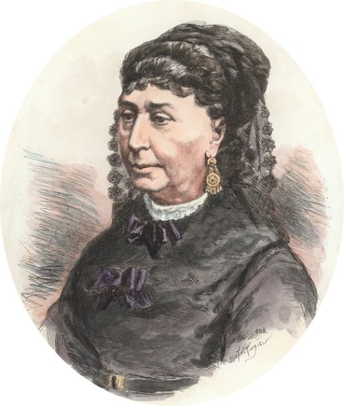 George Sand vers 1870. Gravure (colorisée) de Smeeton-Tilly George Sand vers 1870. Gravure (colorisée) de Smeeton-Tilly