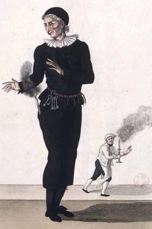 L'acteur Jean-Baptiste Fauchard dit Grand-Ménil (ou Grandmesnil) dans le rôle d'Harpagon (1790) de la pièce L'Avare