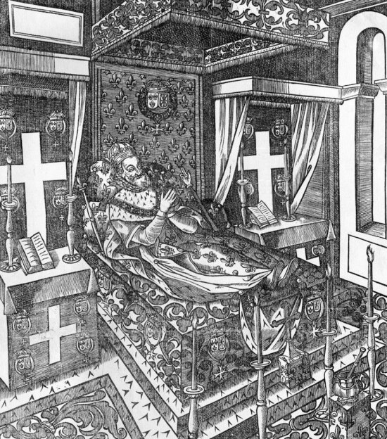 Henri IV, roi de France et de Navarre, exposé sur son lit de mort