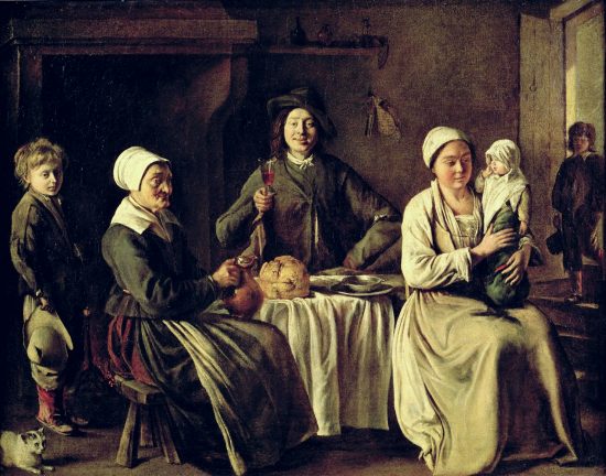 L'heureuse famille. Peinture attribuée à Louis Le Nain (1642)