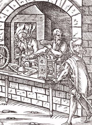 Horlogers au XVIe siècle, d'après Jost Amman