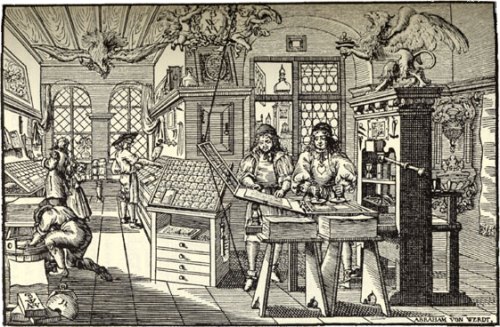 Atelier d'imprimerie au XVIIIe siècle