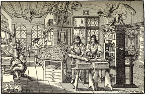 Atelier d'imprimerie au XVIIIe siècle