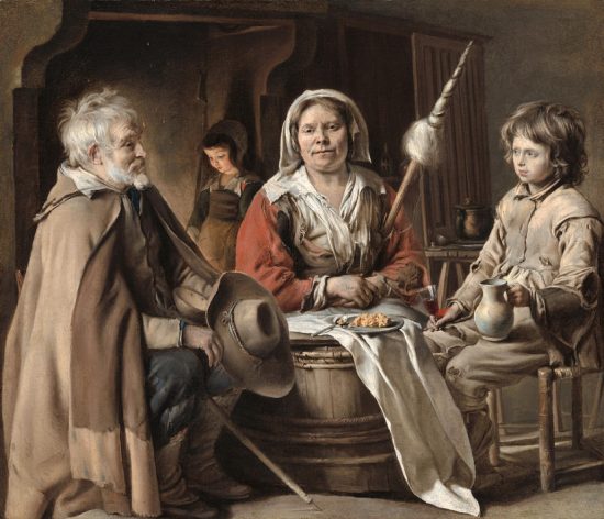 Intérieur paysan. Peinture attribuée à Louis Le Nain (1645)