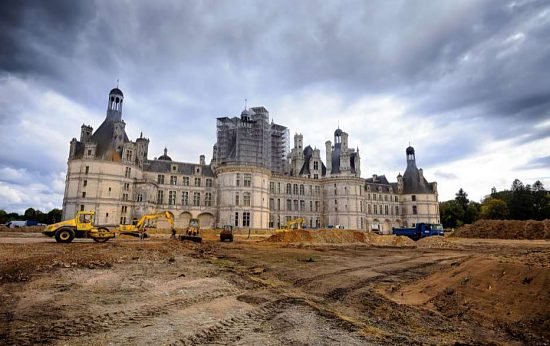 Le chantier des nouveaux jardins à la française de Chambord