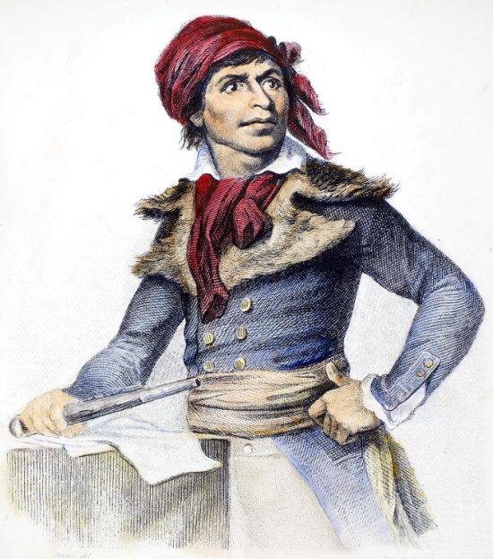 Jean-Paul Marat. Gravure (colorisée) du début du XIXe siècle