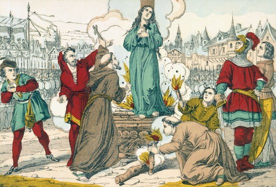 Martyre de Jeanne d'Arc. Image d'Épinal vers 1860