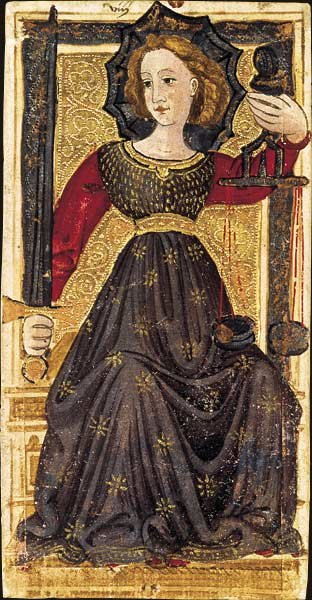 La Justice. Figure du Tarot dit de Charles VI