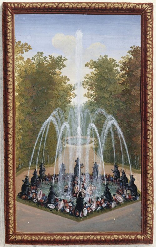 Enluminure de Jacques Bailly parue dans une édition spéciale du Labyrinthe de Versailles de Charles Perrault et Sébastien Leclerc (1675)