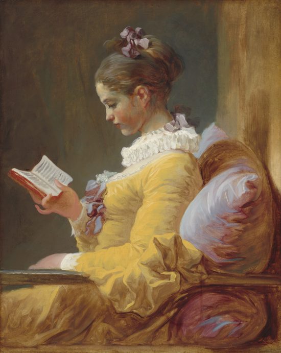 La Liseuse. Peinture de Fragonard (vers 1770)