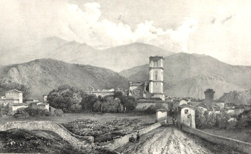 Vue de Lodève au XIXe siècle