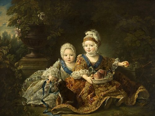 Le duc de Berry (futur Louis XVI, à droite) et le comte de Provence (futur Louis XVIII, à gauche). Peinture de François-Hubert Drouais (1757)