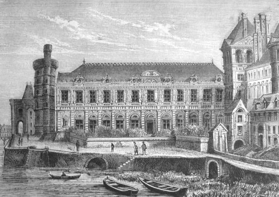 Le Louvre sous Henri IV et Louis XIII. Gravure de Félix Thorigny, vers 1850