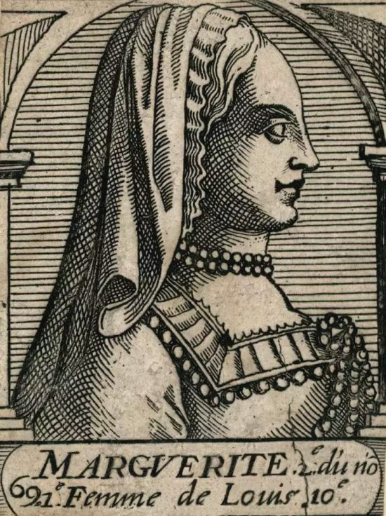 Marguerite de Bourgogne. Gravure extraite des albums du roi Louis-Philippe constitués dans la première moitié du XIXe siècle